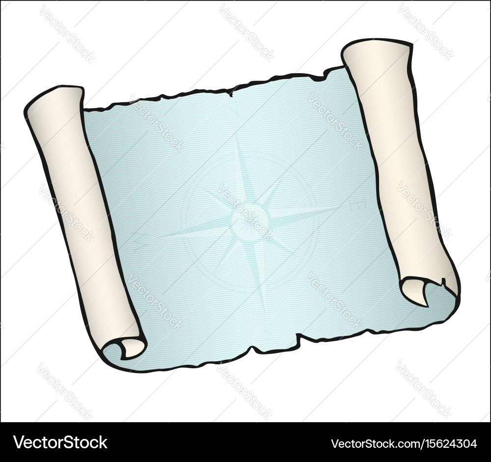 Sketch of ancient scroll isolated on white vector image