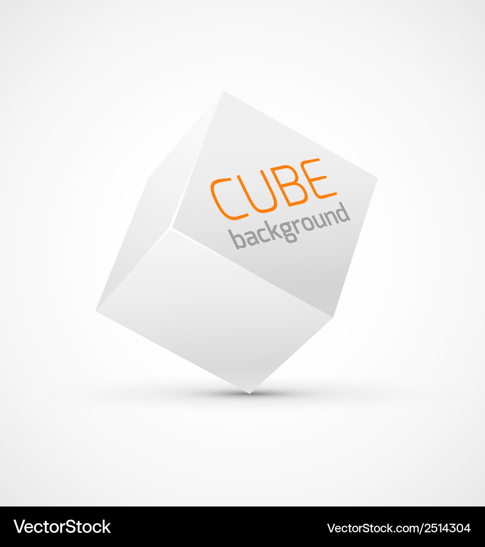 White Cube Shadow Background Vector Image