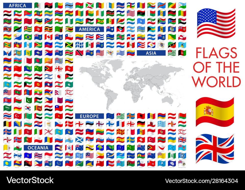 World flags all vector image