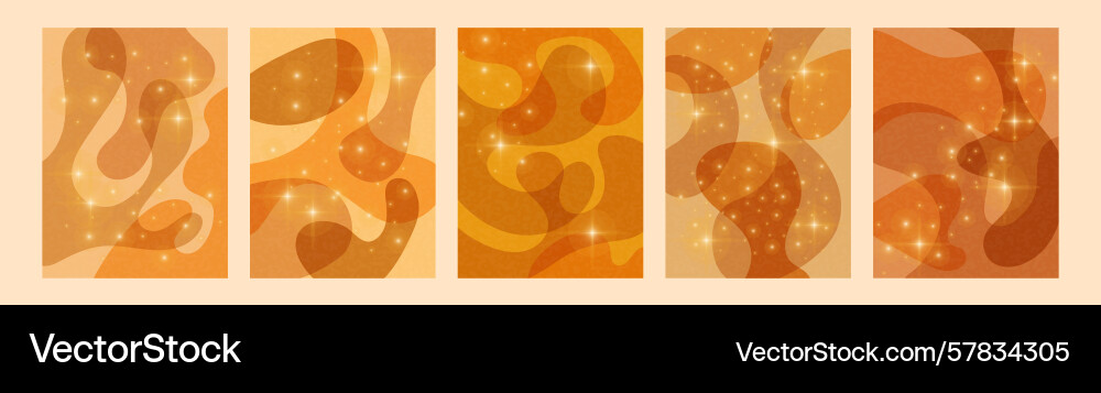 Autumn background set with abstract flowing Vector Image