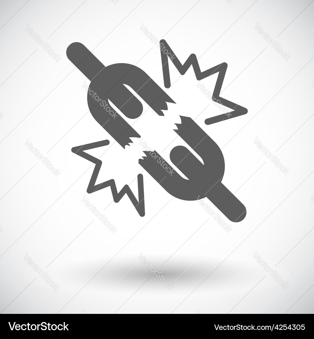 Broken connection single icon Vector Image