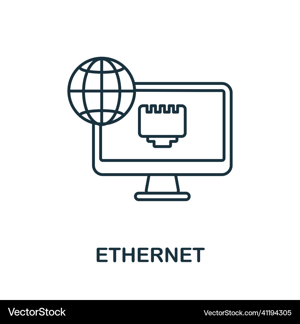 Ethernet icon line element from internet Ethernet icon line element from internet vector image