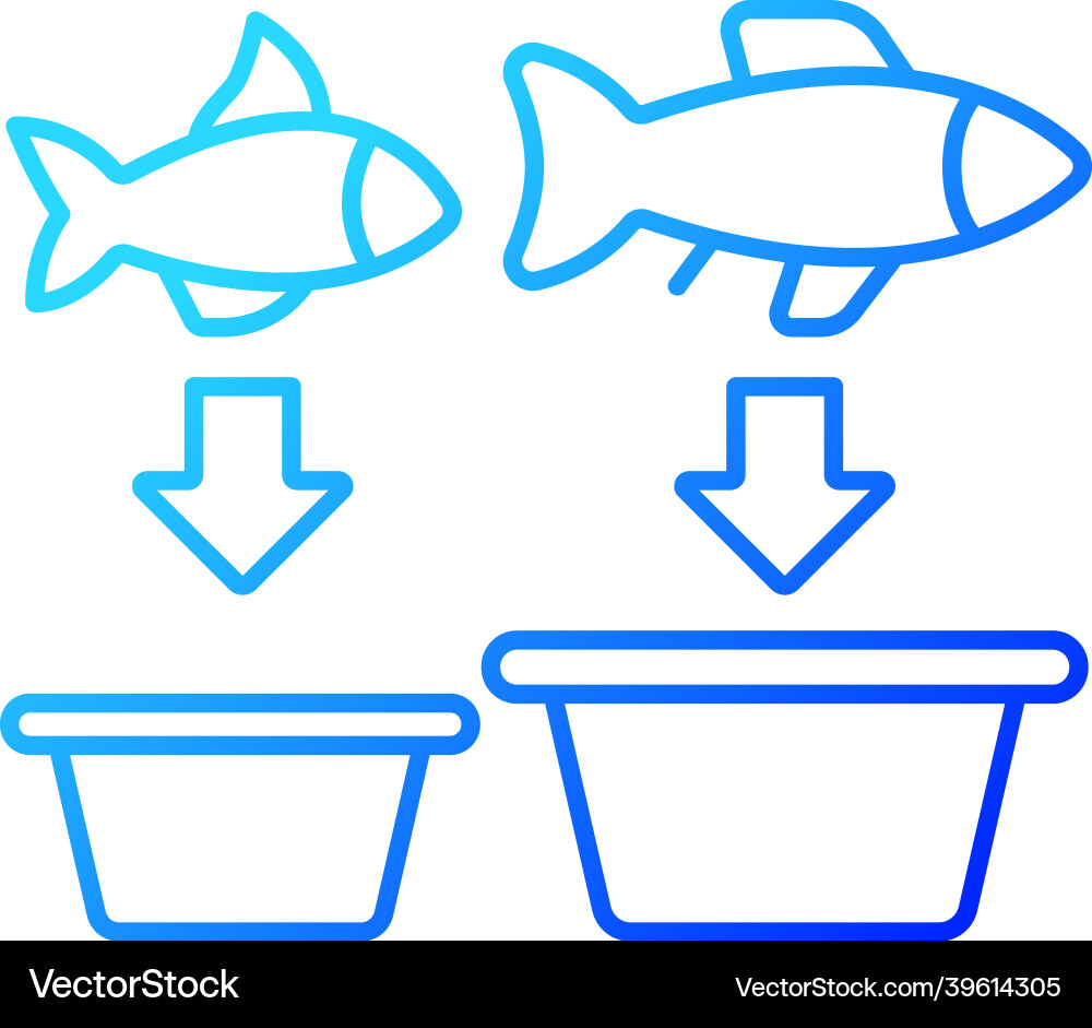 Fish sorting gradient linear icon Fish sorting gradient linear icon vector image