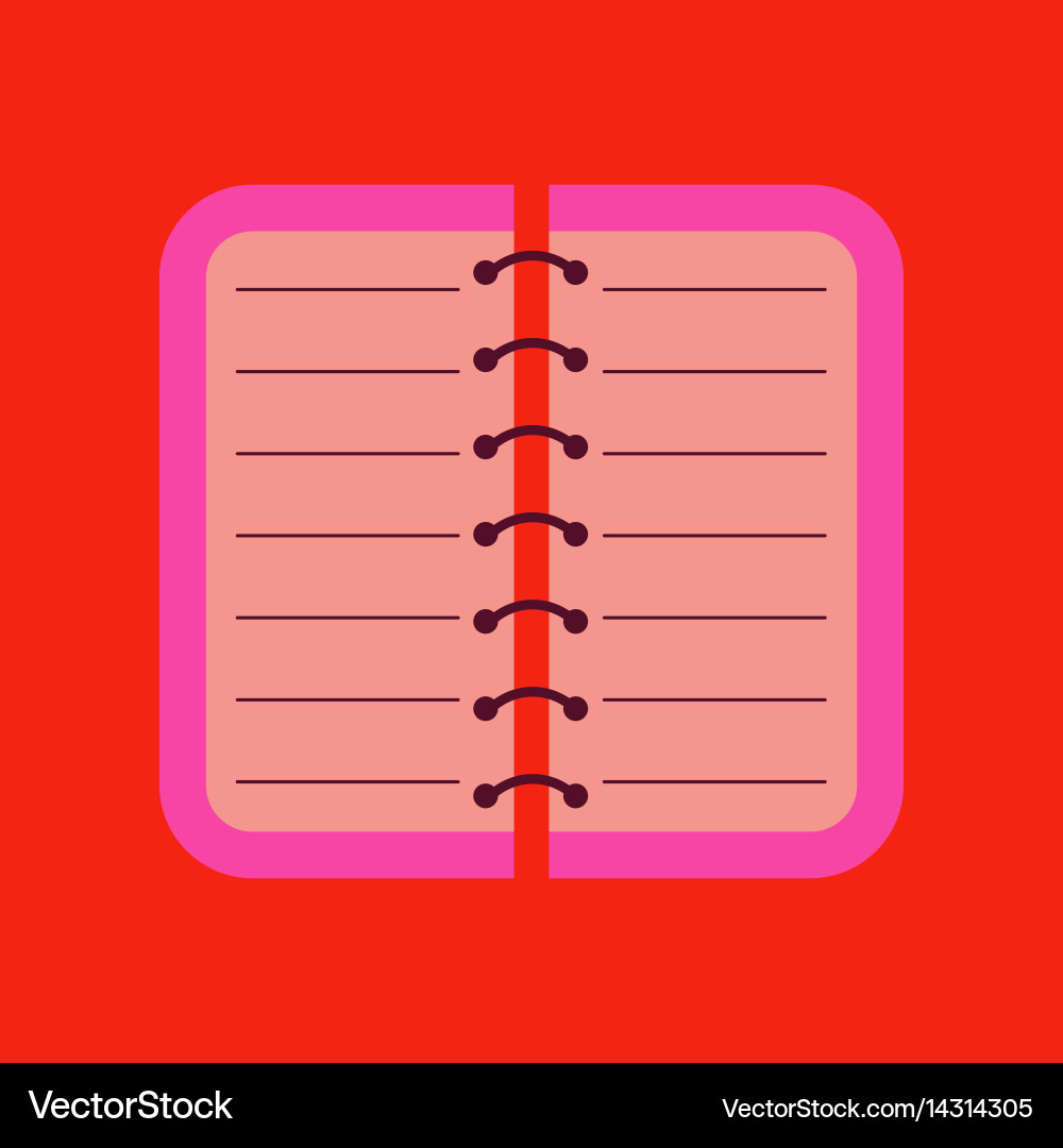 Flat icon on background spiral notepad notebook vector image