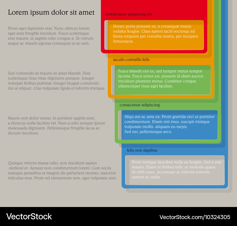 Four consecutive frame elements with lots of room vector image