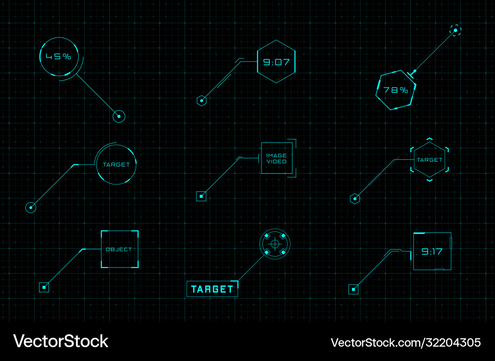Futuristic UI Callout Elements vector image