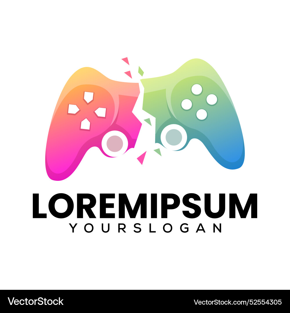 Game controller colorful gradient logo design Vector Image