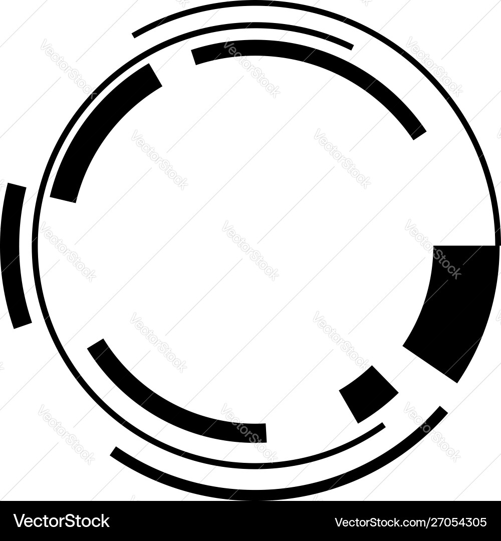Geometric circle sci-fi high-tech ui circular Geometric circle sci-fi high-tech ui circular vector image