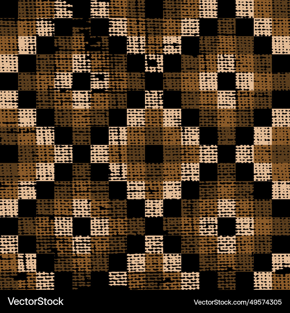 Grunge braun und beige Mosaik mit Quadraten Grunge braun und beige Mosaik mit Quadraten vektorbild