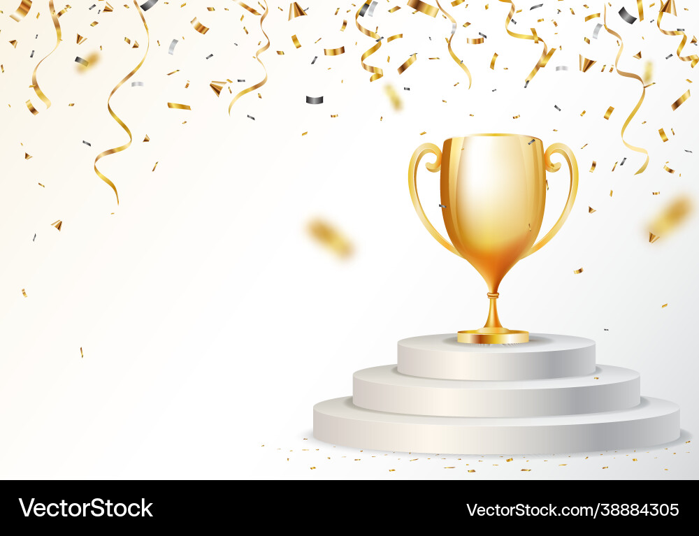 Leere Podium Hintergrund mit Gold Konfetti Leere Podium Hintergrund mit Gold Konfetti vektorbild