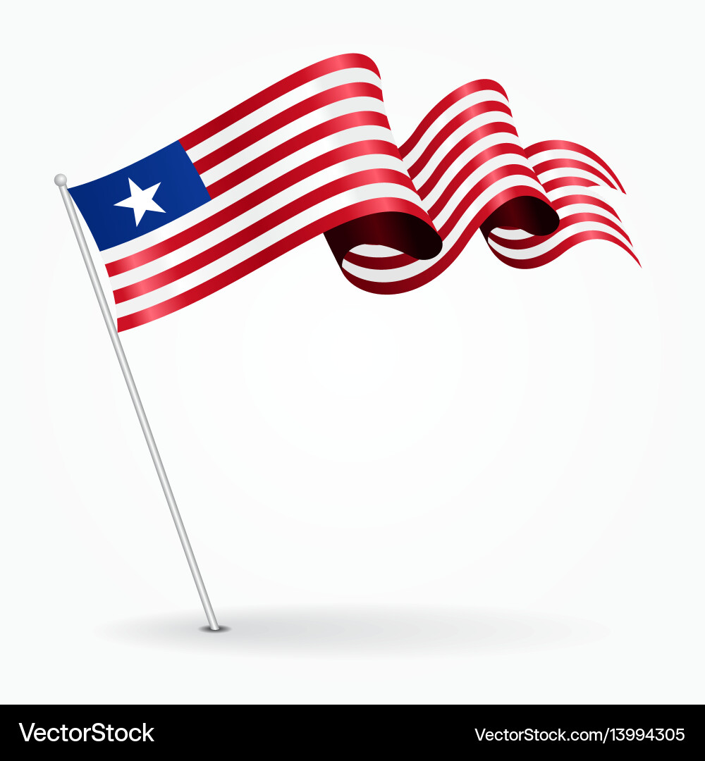 Liberian Wavy Flag Icon vector image