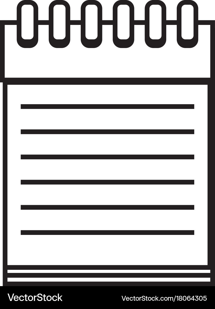 Line notebook papers object design to write Vector Image
