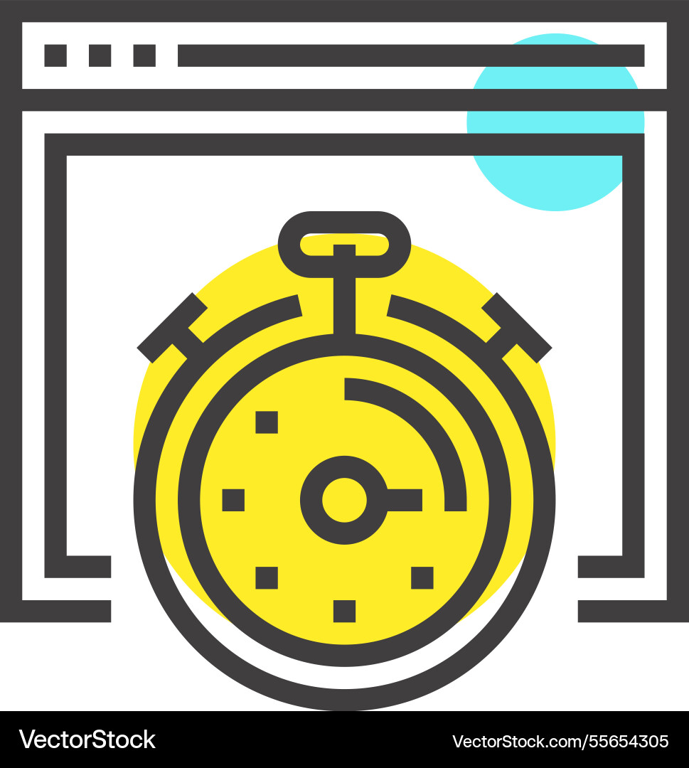 Page speed optimization flat line web icon concept Page speed optimization flat line web icon concept vector image