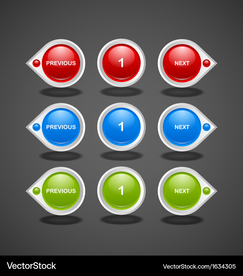 Pagination Buttons Collection Vector Image