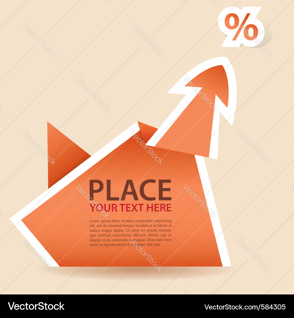 Paper Origami Arrow Icon Vector Image