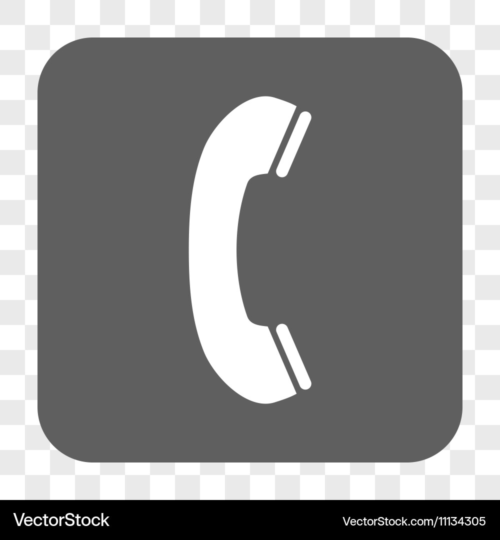 Phone receiver rounded square button vector image