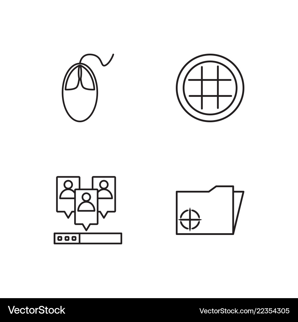 Web simple outlined icons set vector image
