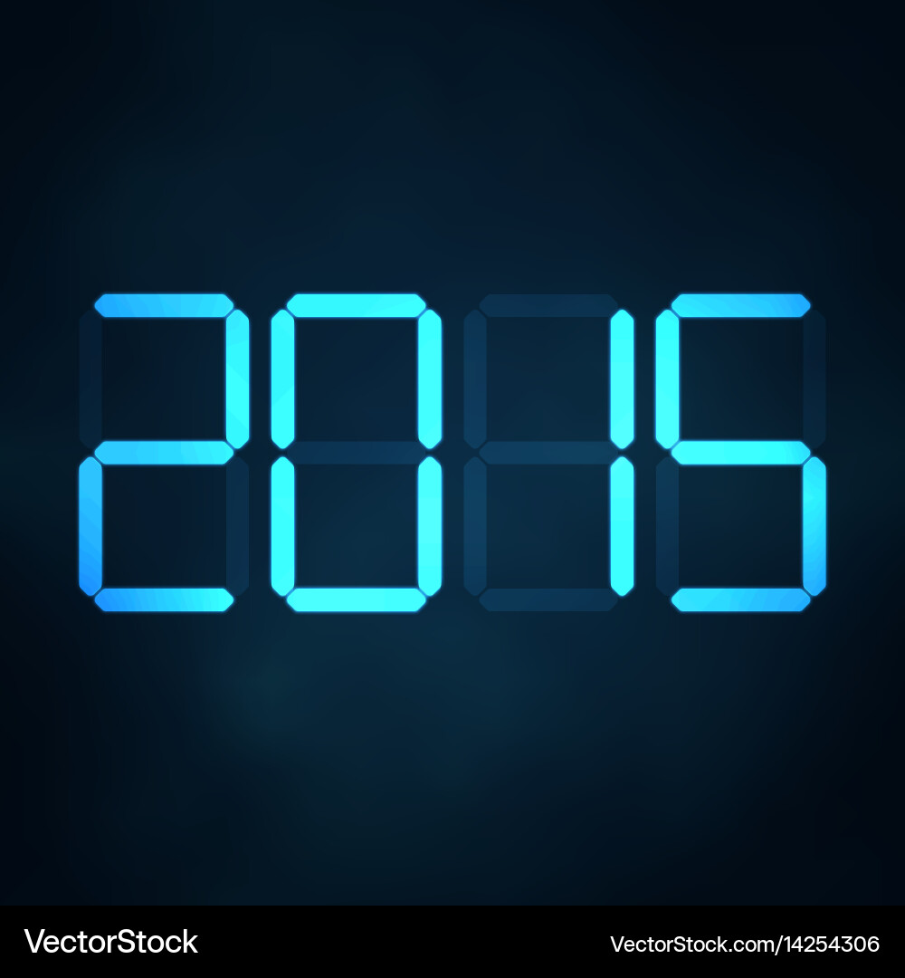 2015 new year abstract lcd numbers vector image