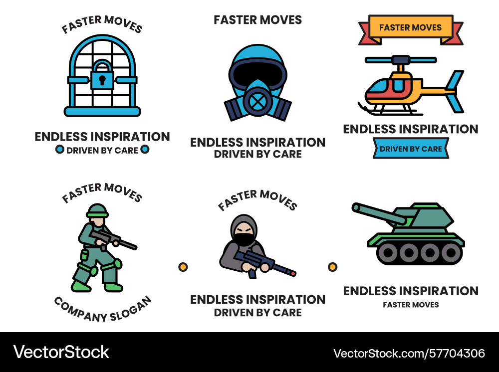 A series of images with the words faster moves Vector Image