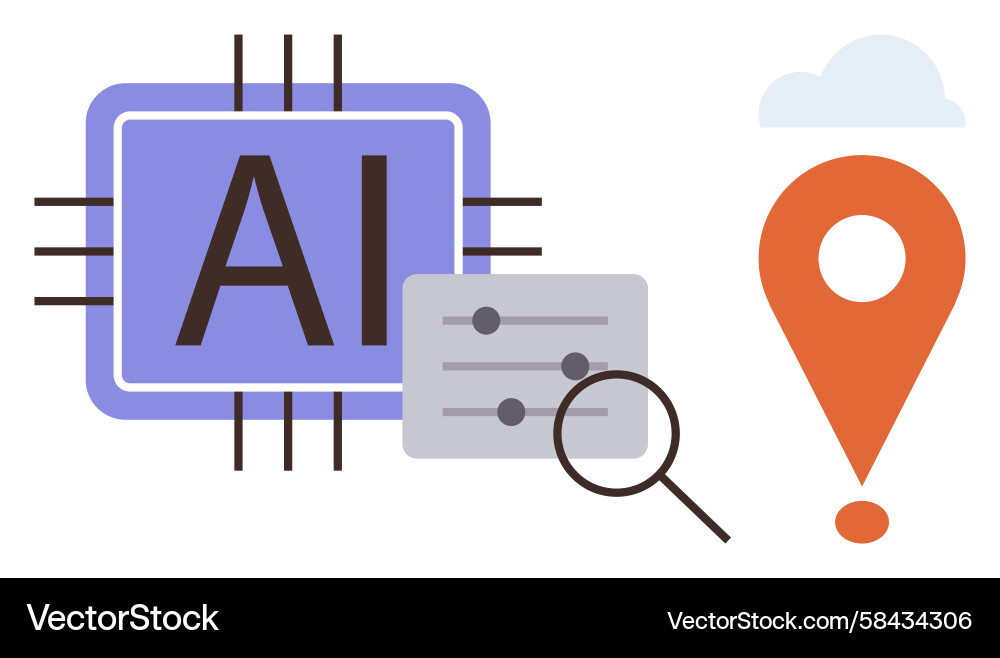AI Analytics & Location Tracking Vector Image