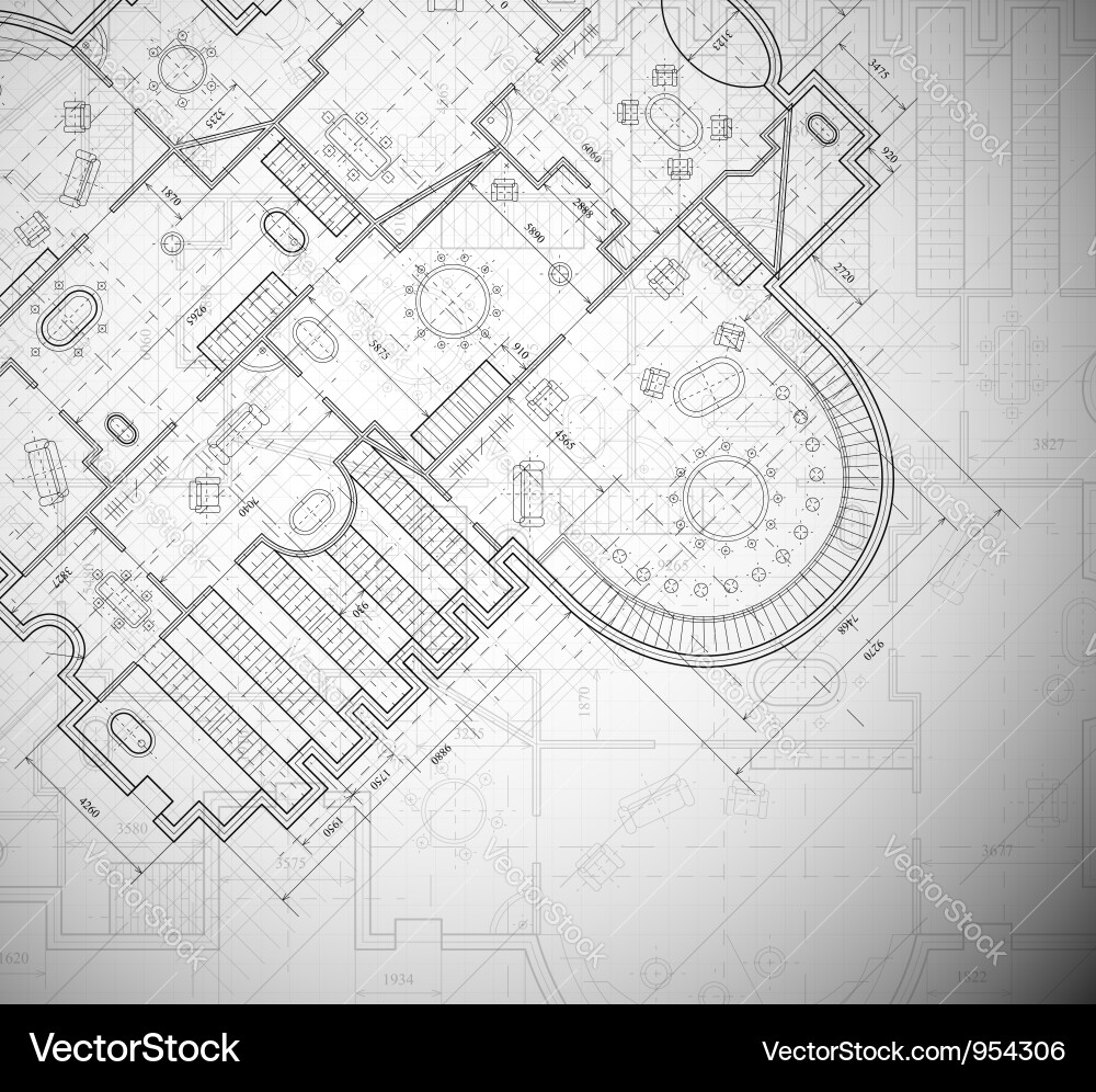 Architectural Blueprint Vector Image