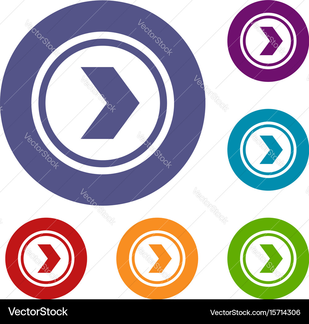 Arrow to right in circle icons set vector image