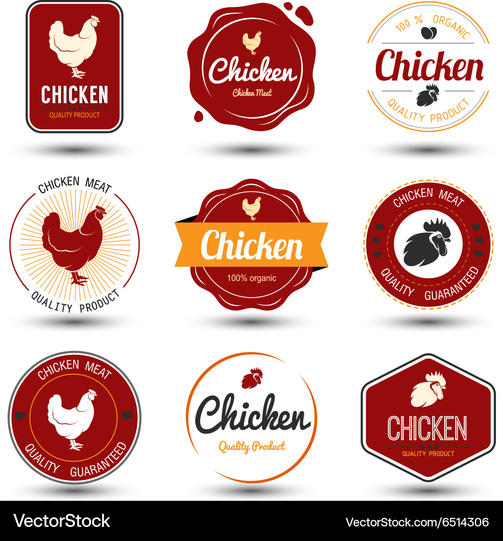 Chicken Branding Labels Vector Image