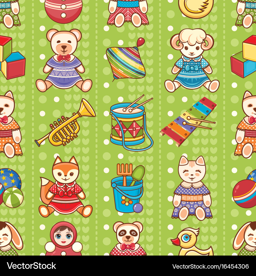 Child toy seamless pattern design element vector image