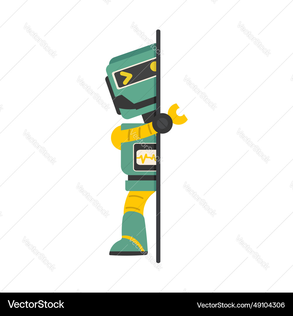 Cute ai robot empty white board for presentation Cute ai robot empty white board for presentation vector image