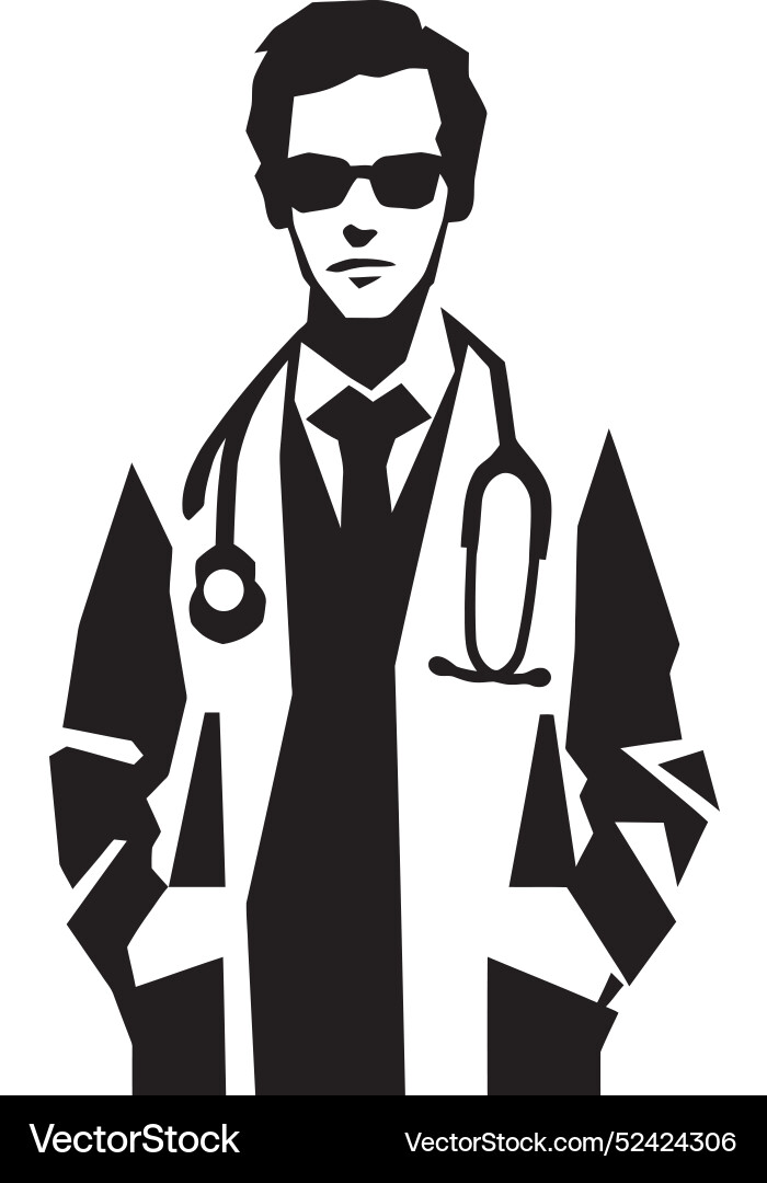 Drawing the doctors compass exploring Royalty Free Vector