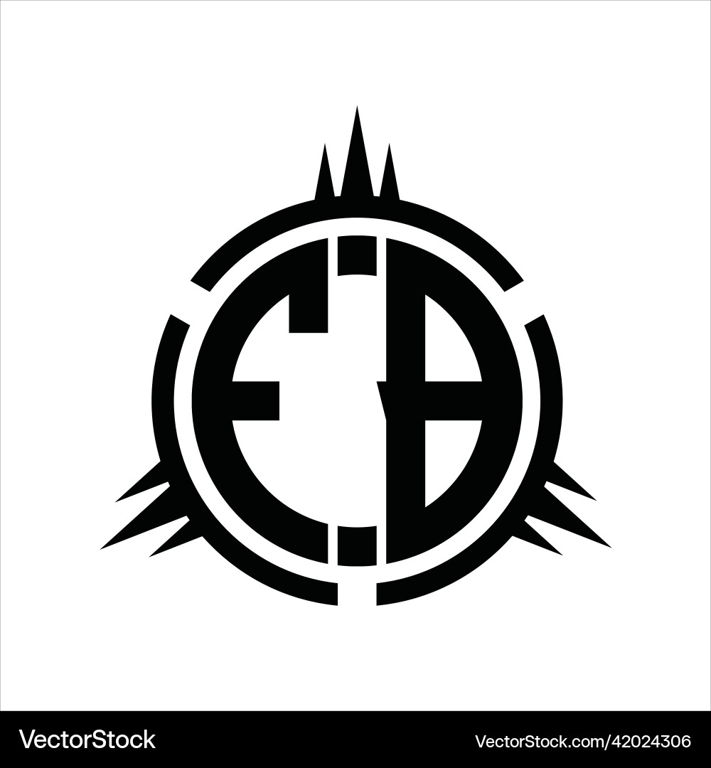 Fb logo monogram circle element design template Fb logo monogram circle element design template Vector Image