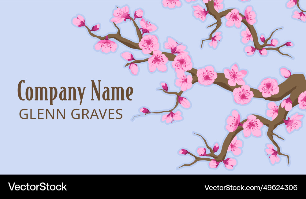 Firmenname auf Visitenkarte mit sakura Baum Firmenname auf Visitenkarte mit sakura Baum vektorbild