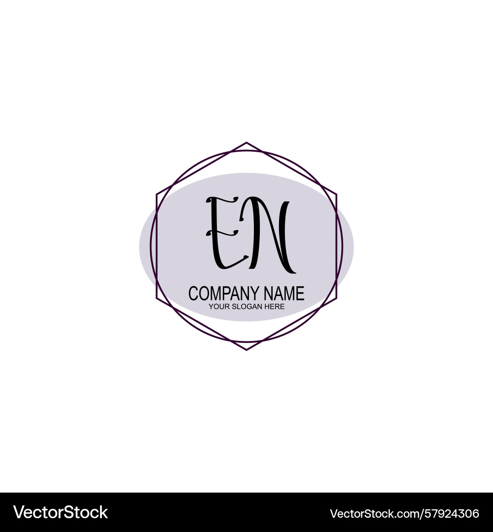 Handwriting logo concepts with initial en Handwriting logo concepts with initial en Vector Image