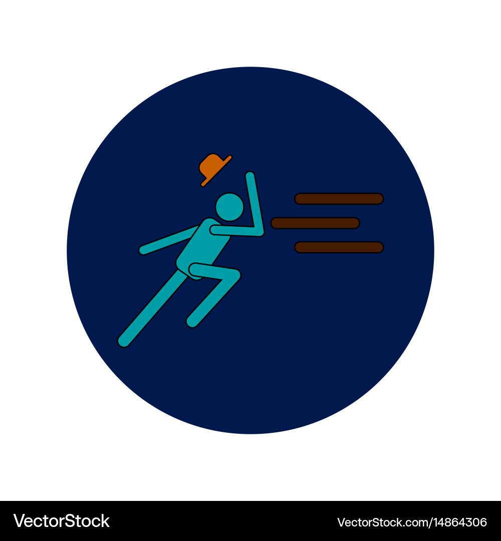 In flat design of man running vector image