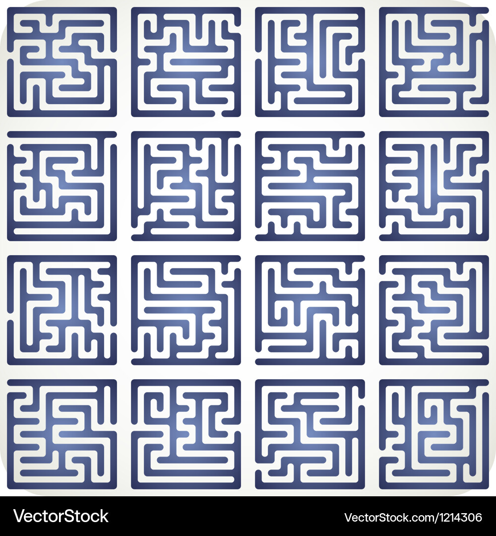 Intricate Maze Patterns vector image