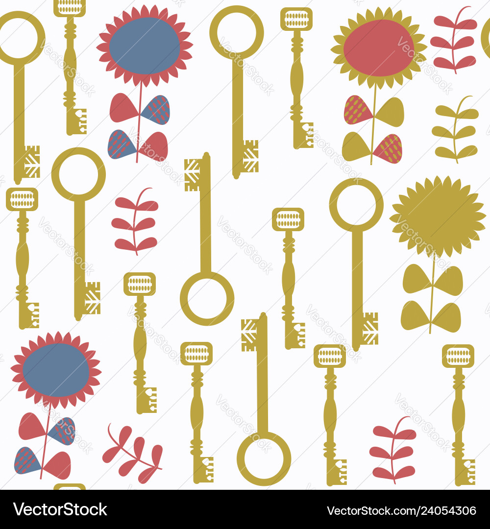 Keys abstract seamless pattern it is located Vector Image