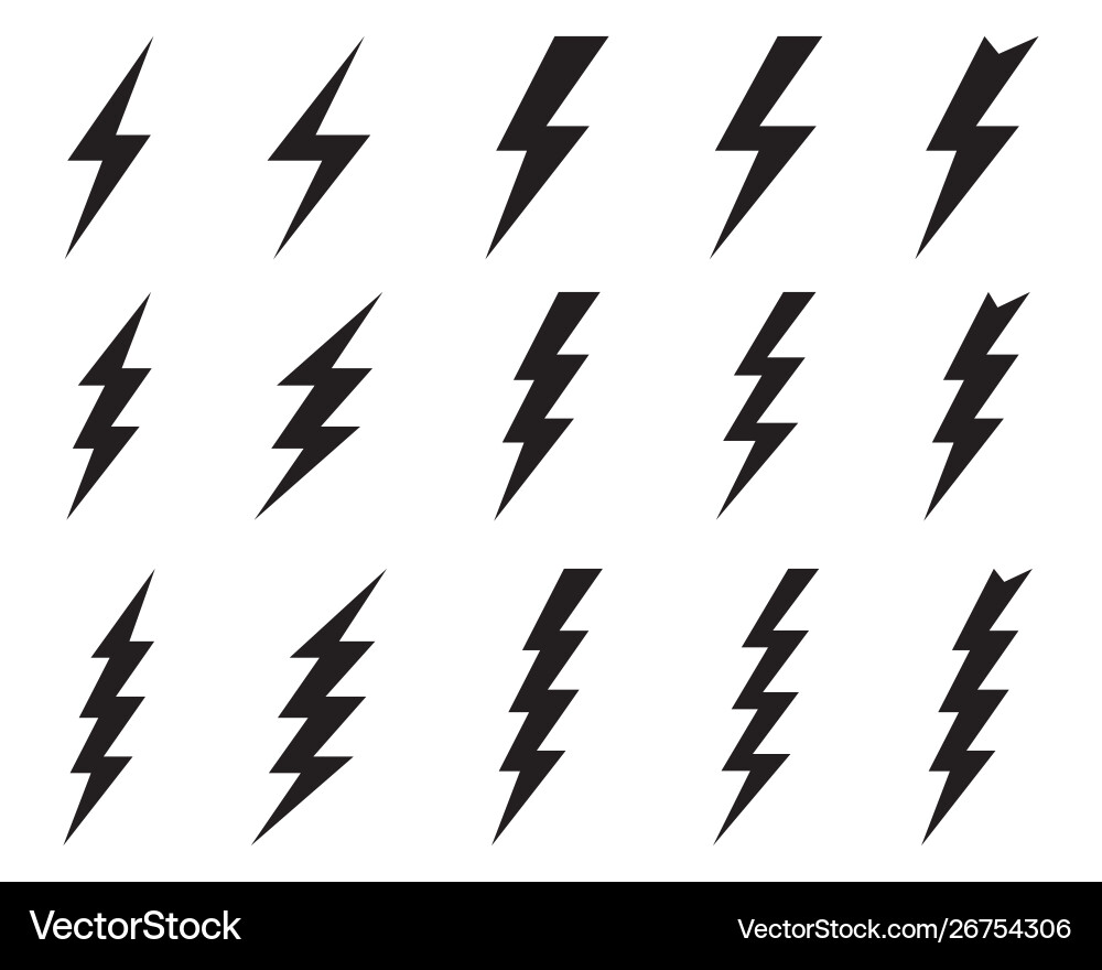 Lightning Flash Icons vector image