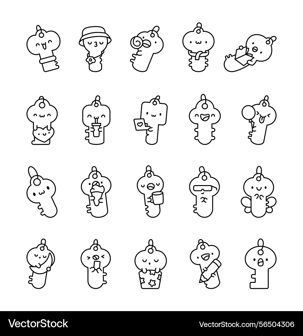Little key character set Little key character set vector image