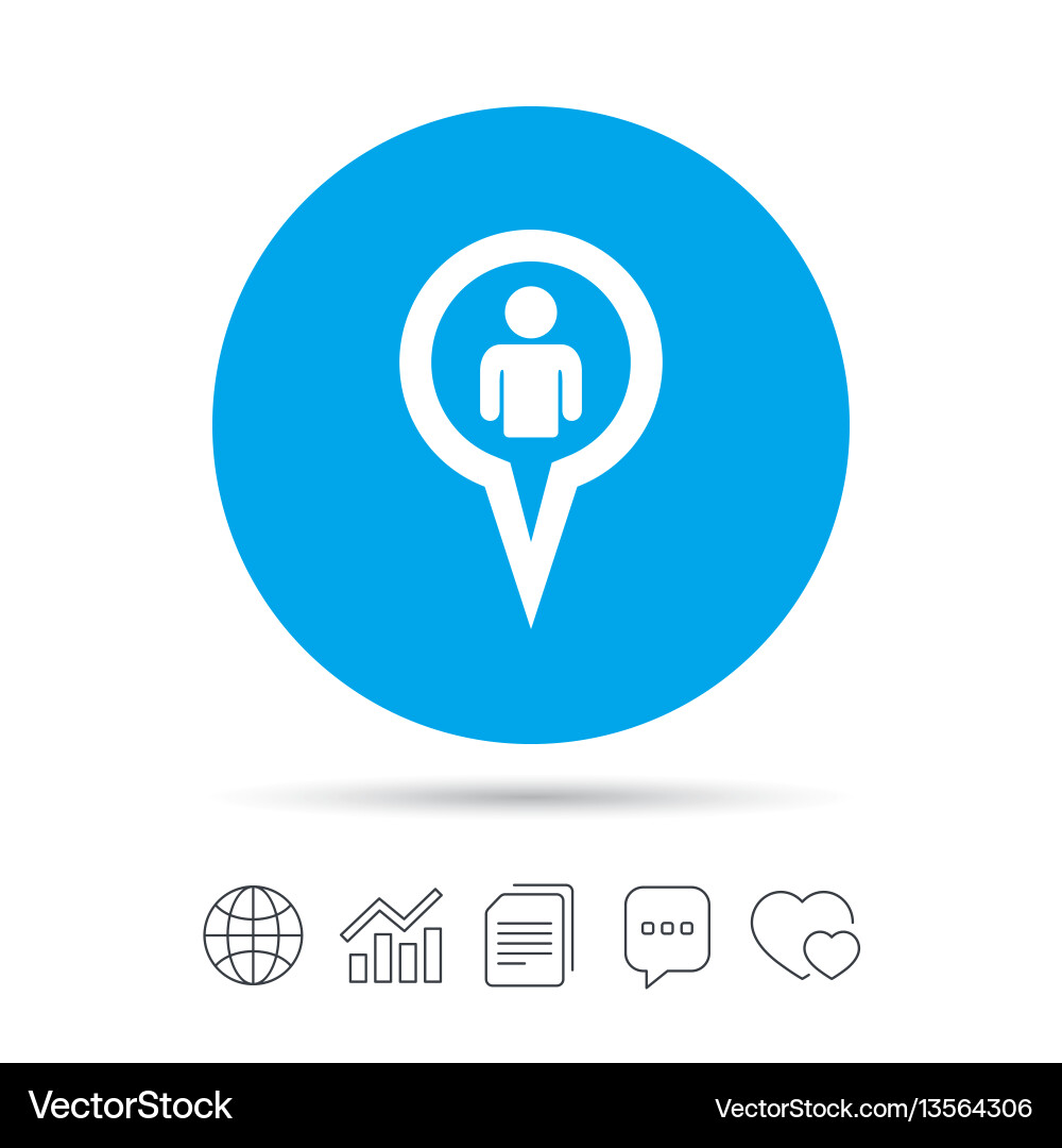 Map pointer user sign icon marker symbol vector image
