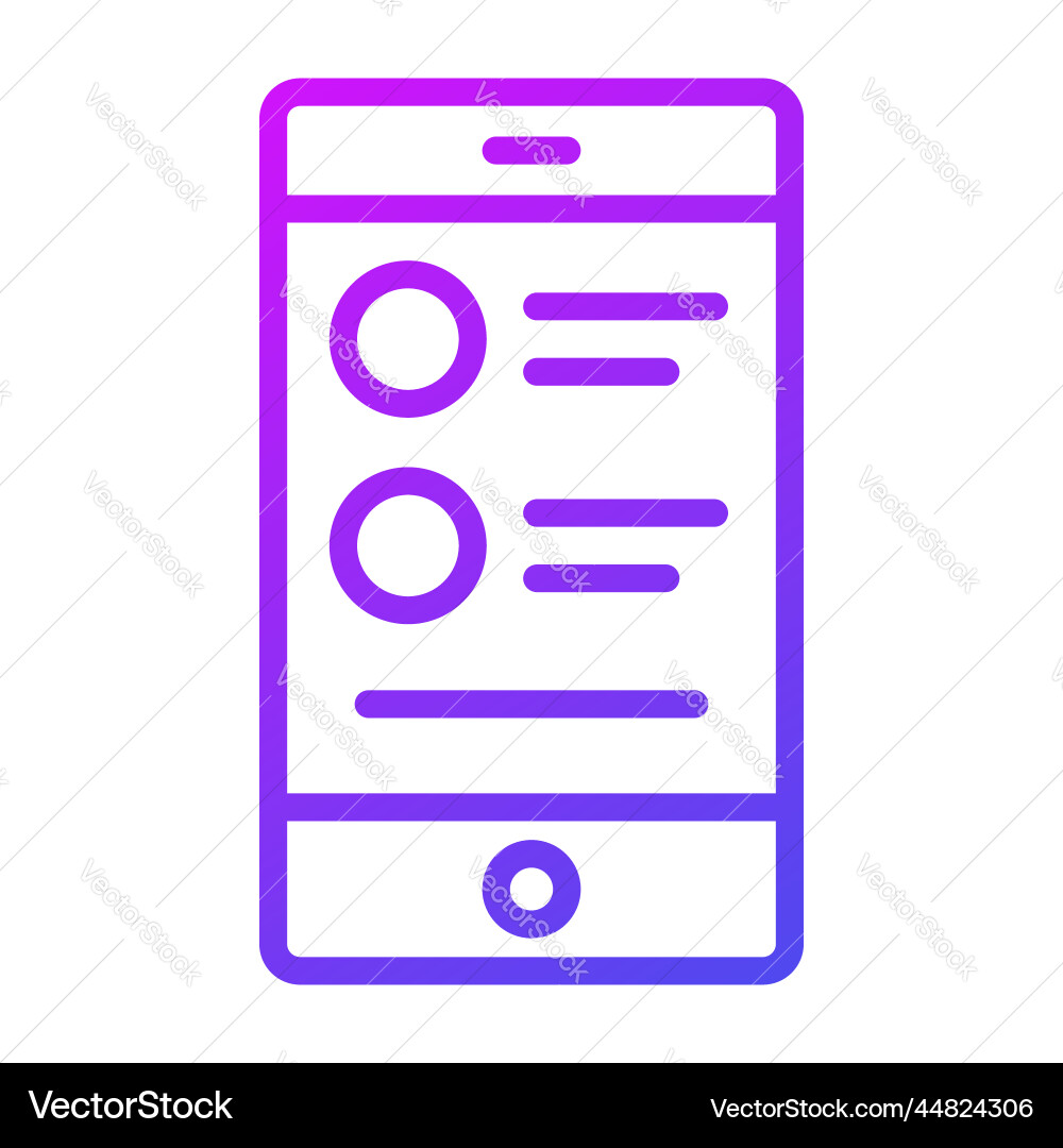 Mobile phone icon user interface as a simple vector image