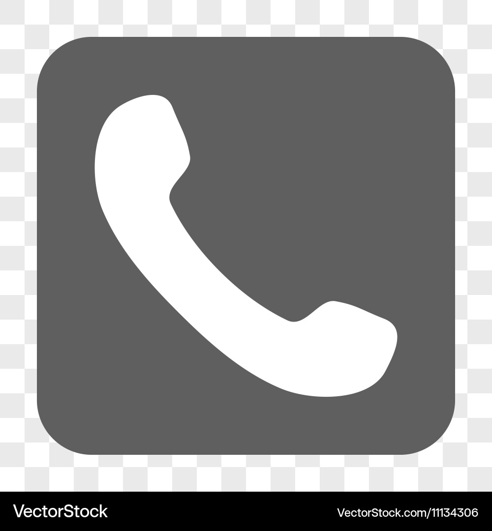 Phone receiver rounded square button vector image