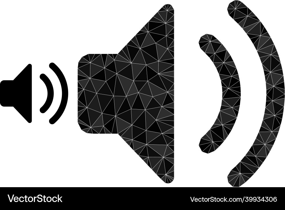 Polygonal sound source icon Polygonal sound source icon Vector Image
