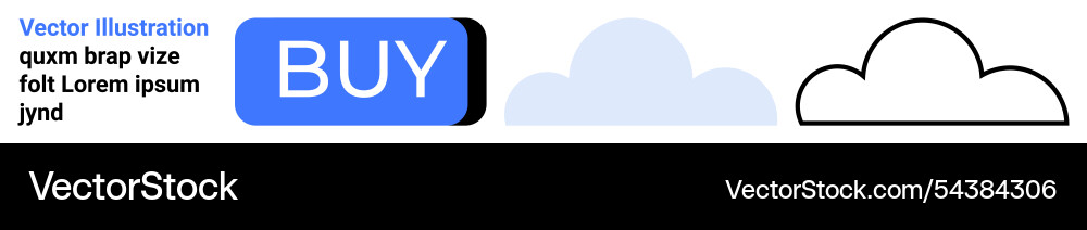 Purchase button with cloud icons and sample text Purchase button with cloud icons and sample text vector image