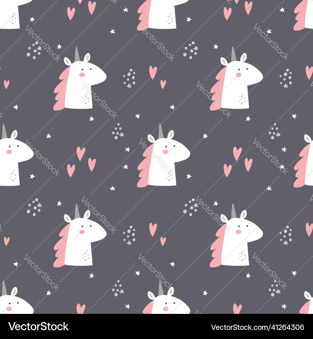 Seamless pattern with a cute unicorn Seamless pattern with a cute unicorn vector image