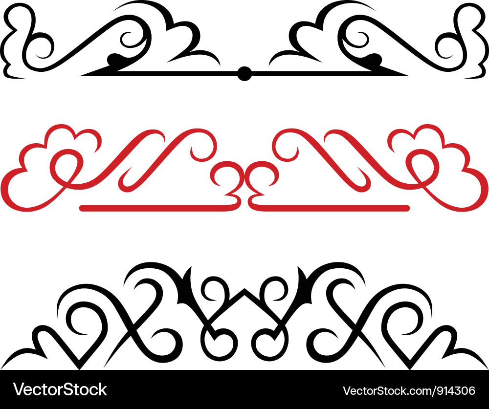 Set calligraphic design elements Vector Image