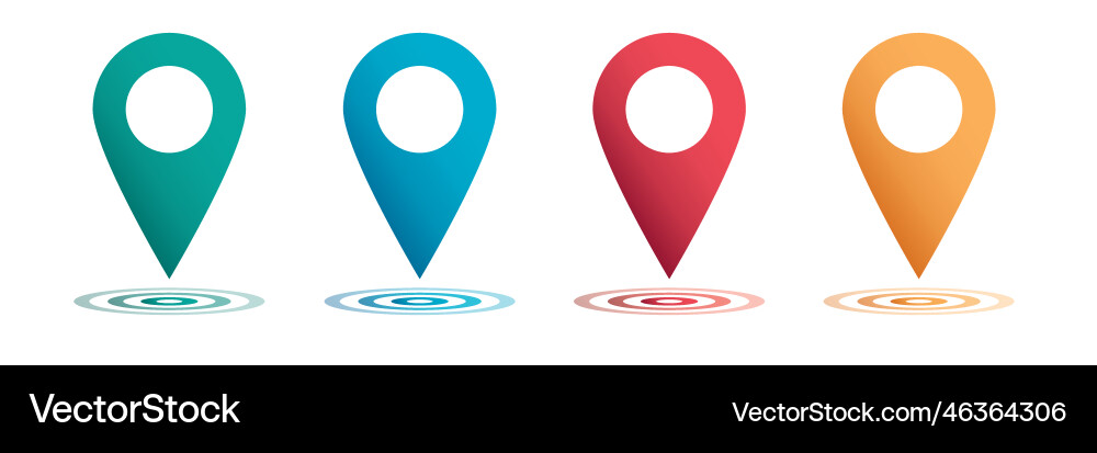 Set color maping pin location 3d icons Set color maping pin location 3d icons vector image