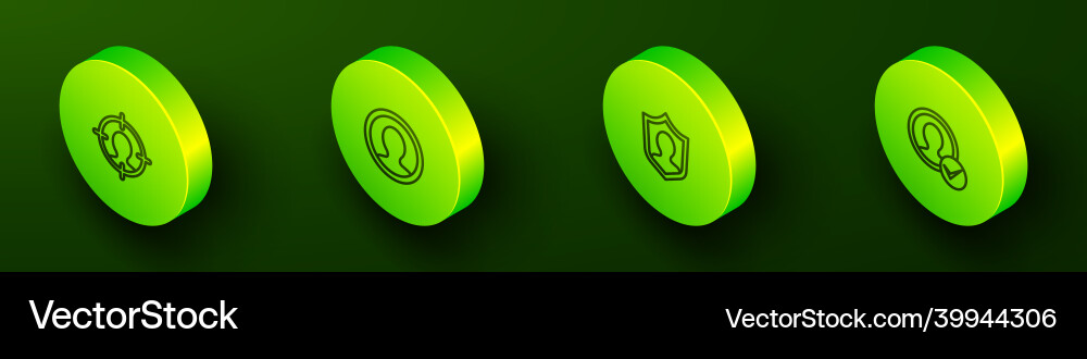 Set isometric line head hunting create account Set isometric line head hunting create account vector image