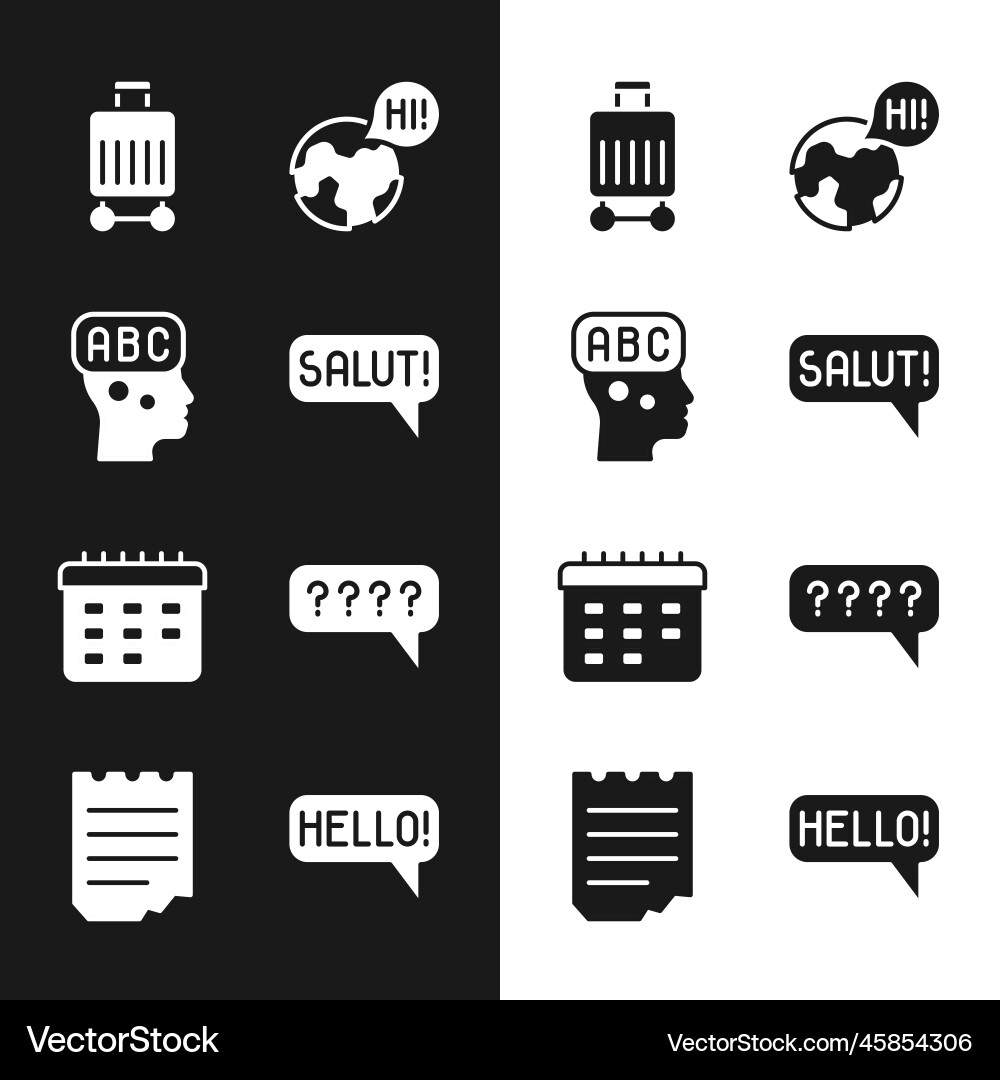 Set salut in different languages learning foreign Set salut in different languages learning foreign vector image