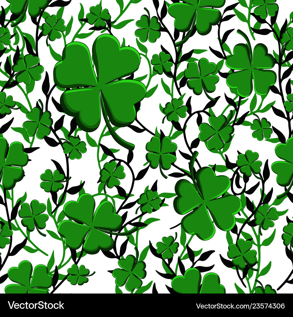 St. Patrick's Day Clover Pattern Vector Image