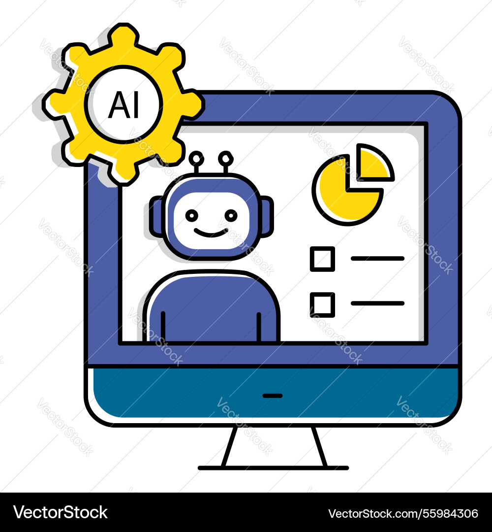 Web-based ai presentation and seminar icon design Web-based ai presentation and seminar icon design vector image